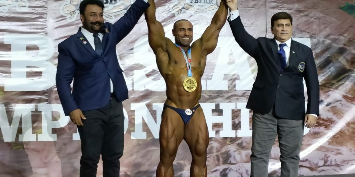 Pakistan’s Fida Hussain won a Gold medal in IFBB Asian bodybuilding championship in Bishkek